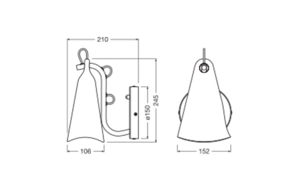 Wandlampe verstellbar Schwarz H:24,5 cm E27 Schalter