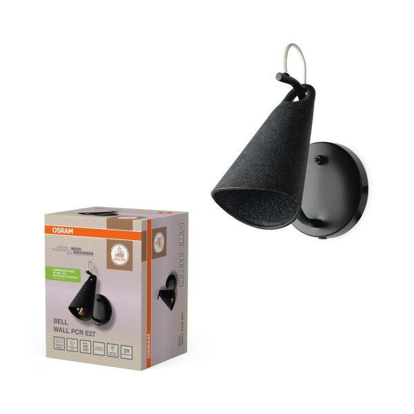 Wandlampe verstellbar Schwarz H:24,5 cm E27 Schalter