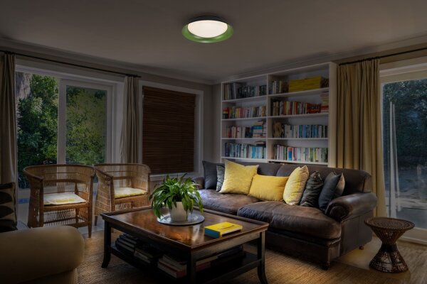 LED Deckenleuchte Click-DIM Schwarz Grün 3000 K Ø31cm