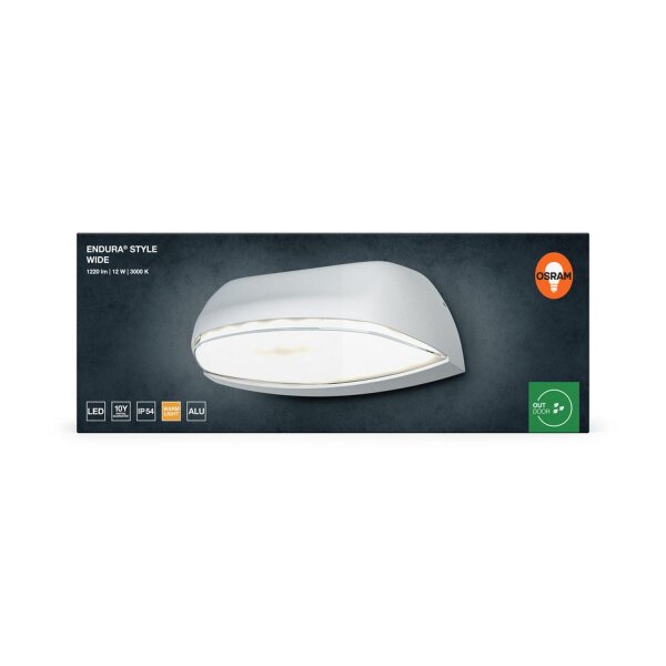 LED Wandleuchte Weiß Alu 3000K IP54 B:21 cm OSRAM