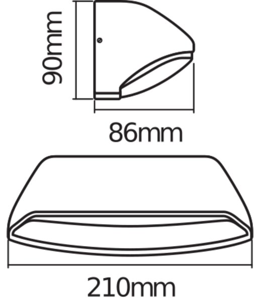 LED Wandleuchte Weiß Alu 3000K IP54 B:21 cm OSRAM