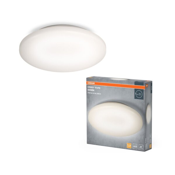 Runde LED Deckenlampe Weiß Alu Metall 3000K Ø40cm OSRAM
