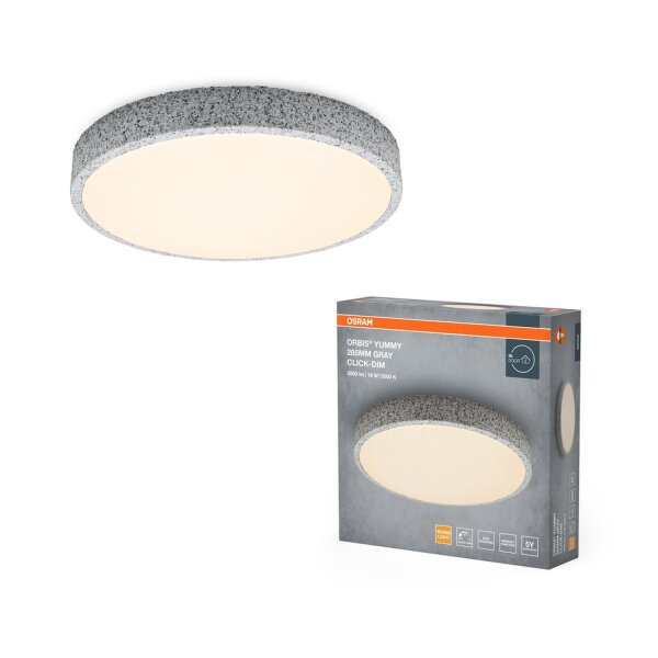 LED Deckenlampe Click-DIM Grau 3000K Ø28,5cm OSRAM
