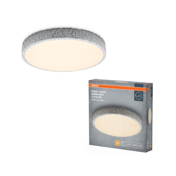 LED Deckenleuchte Click-DIM Grau 3000 K Ø39cm OSRAM
