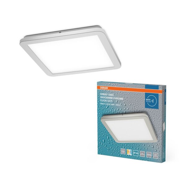 LED Deckenlampe Click-CCT Chrom Metall IP44 OSRAM