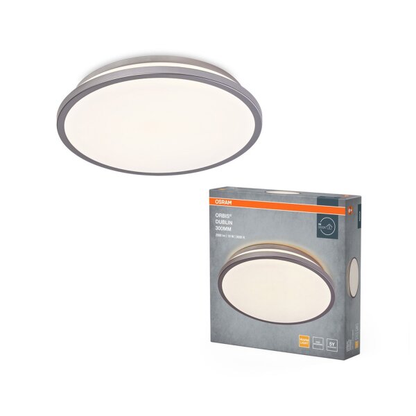 LED Deckenleuchte Silber Metall 3000K Ø29,5cm OSRAM