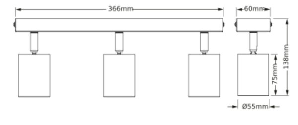 Deckenstrahler flexibel Schwarz Metall GU10 OSRAM