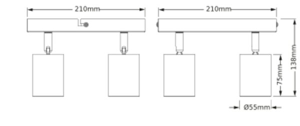 Spot schwenkbar flexibel Weiß Metall GU10 L21cm OSRAM