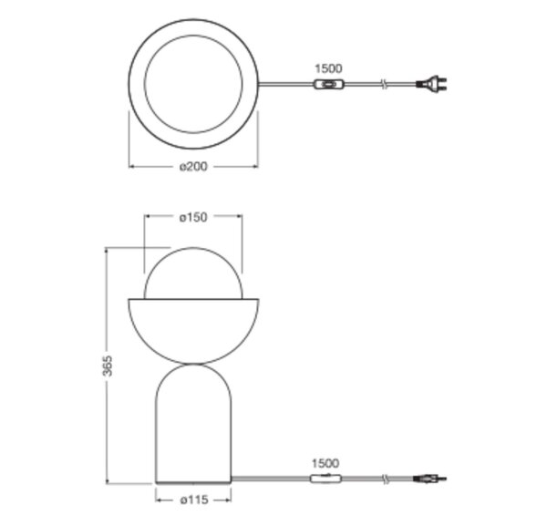 Tischleuchte Glas Metall E14 H:36,5 cm Grün Gelb OSRAM