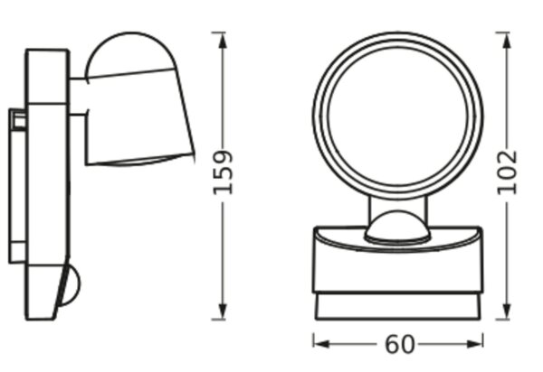 LED Wandlampe Sensor dimmbar Metall 3000 K IP54 OSRAM