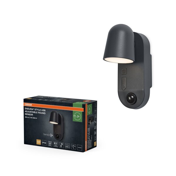LED Wandlampe Sensor dimmbar Metall 3000 K IP54 OSRAM