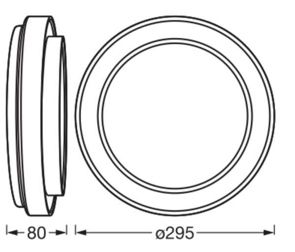 LED Deckenleuchte Metall Schwarz 3000K Ø29,5cm OSRAM