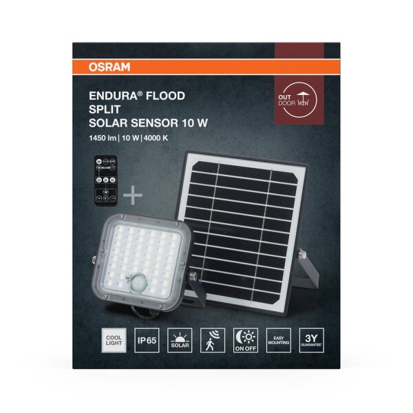 LED Solar Spot Sensor dimmbar Metall 4000K IP65 OSRAM