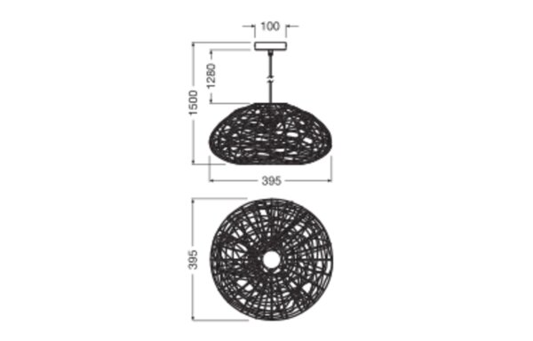 Pendelleuchte Braun Papier E27 Ø39,5 cm blendarm OSRAM