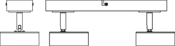 LED Deckenstrahler Schwarz Holz 3000 K L:29,8 cm OSRAM