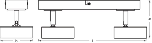 LED Deckenstrahler Schwarz Holz 3000 K L:29,8 cm OSRAM