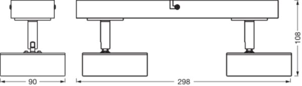 LED Deckenstrahler Schwarz Holz 3000 K L:29,8 cm OSRAM