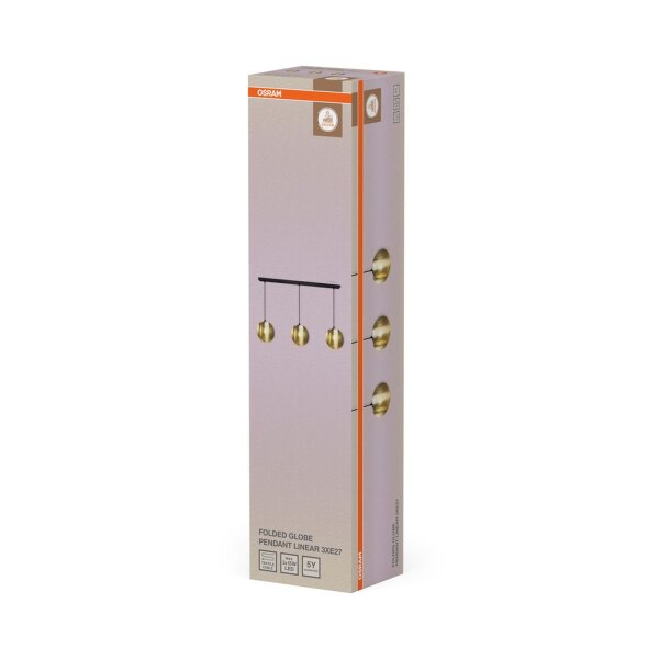 Pendelleuchte Schwarz Stahl Gold E27 Ø120 cm OSRAM