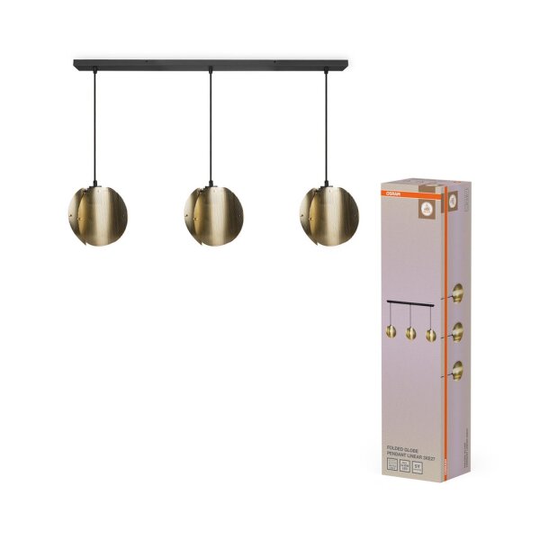 Pendelleuchte Schwarz Stahl Gold E27 Ø120 cm OSRAM