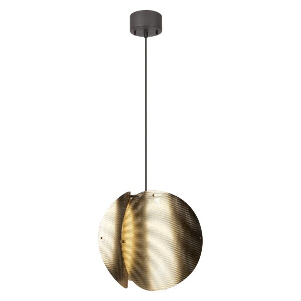 Runde Hängelampe Schwarz Stahl Gold E27 Ø38 cm OSRAM