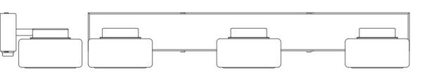LED Wandlampe Click-CCT Weiß Glas IP44 B:50cm OSRAM