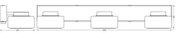 LED Wandlampe Click-CCT Weiß Glas IP44 B:50cm OSRAM