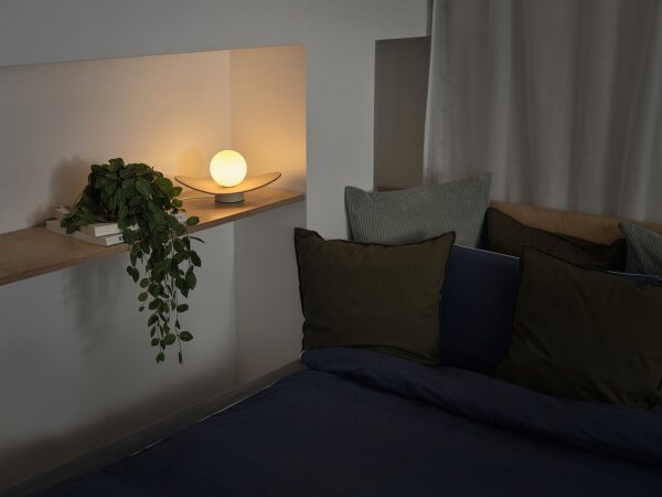 Tischleuchte Glas Filz Beige G9 13,5 cm wohnlich OSRAM