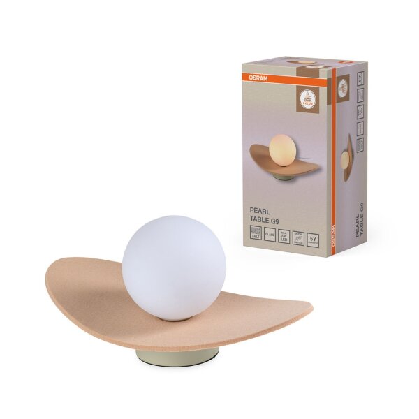 Tischleuchte Glas Filz Beige G9 13,5 cm wohnlich OSRAM