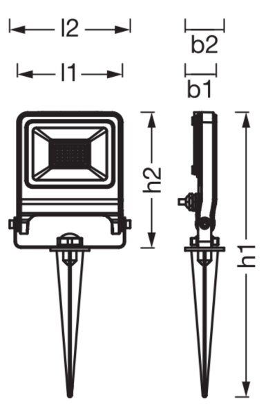 LED Außenstrahler schwenkbar 3000K IP65 32cm Erdspieß