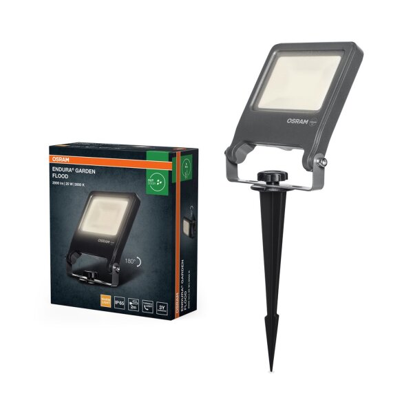 LED Außenstrahler schwenkbar 3000K IP65 32cm Erdspieß
