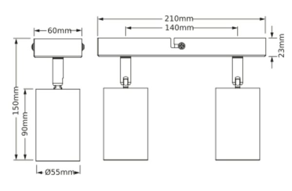 Deckenstrahler Weiß Gold verstellbar 21 cm GU10 OSRAM