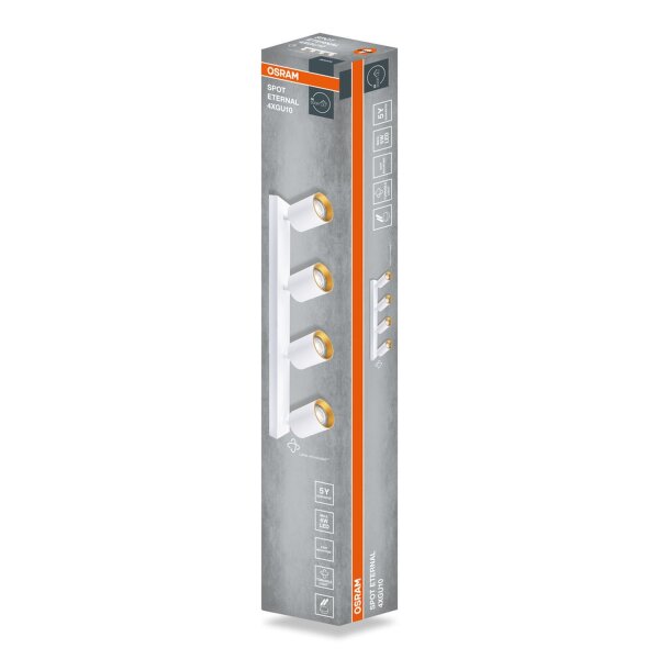 Deckenspot verstellbar Weiß Gold GU10 49cm Metall OSRAM