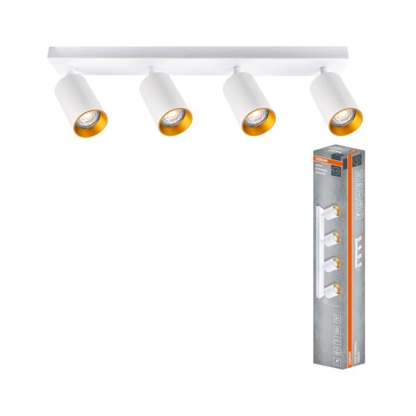Deckenspot verstellbar Weiß Gold GU10 49cm Metall OSRAM
