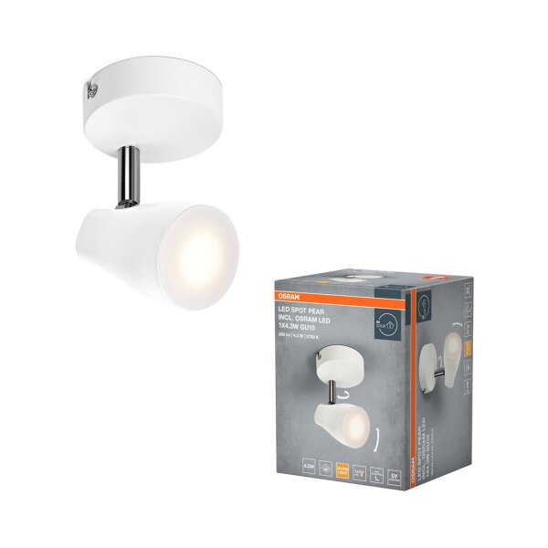 LED Deckenspot schwenkbar Weiß Metall GU10 OSRAM