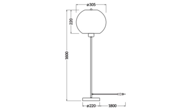 Stehleuchte Karton E27 Schwarz Stahl H:160 cm OSRAM