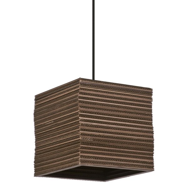 Hängelampe Karton E27 Schwarz Braun L:25 cm OSRAM