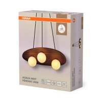 Hängelampe Glas Holz Metall G9 L:50 cm Esstisch OSRAM