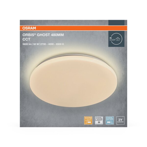 LED Deckenlampe Metall Weiß 2700-6500K Ø48cm OSRAM