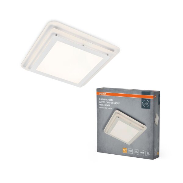 LED Deckenlampe Weiß Metall 3000K B:45cm blendarm OSRAM