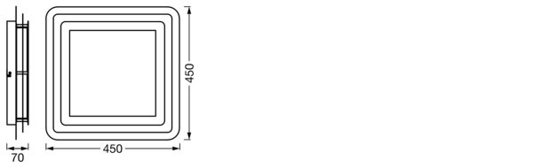LED Deckenlampe Weiß Metall 3000K B:45cm blendarm OSRAM