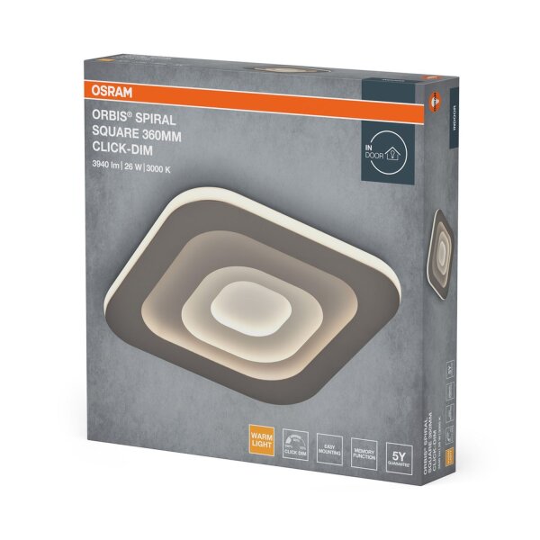 LED Deckenlampe Click-DIM Grau Metall 3000K OSRAM
