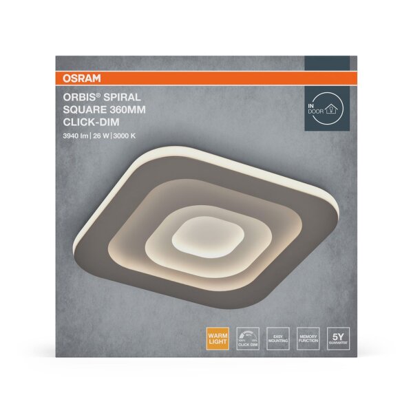 LED Deckenlampe Click-DIM Grau Metall 3000K OSRAM