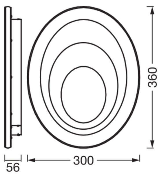 LED Deckenleuchte Click-DIM Metall Grau 3000K OSRAM