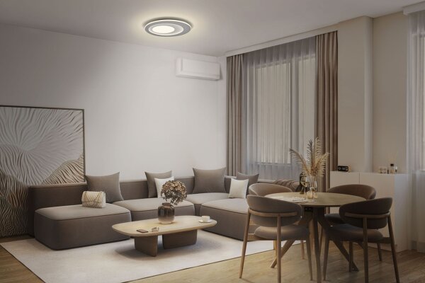 LED Deckenleuchte Grau Metall Click-DIM 3000K OSRAM