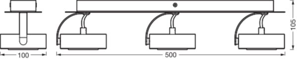 LED Deckenstrahler verstellbar Weiß Metall 3000 K OSRAM