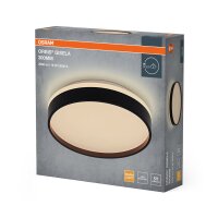 LED Deckenleuchte Schwarz Metall 3000K Ø30cm rund...