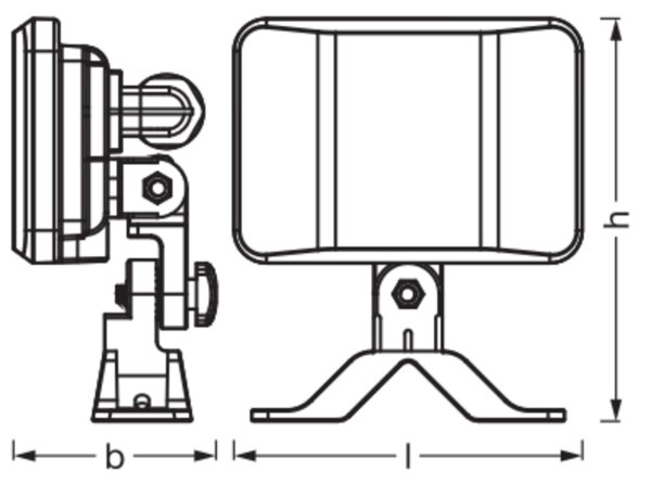 LED Außenstrahler Schwarz Alu 4000K IP65 B:19,2cm OSRAM