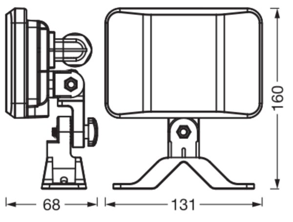 LED Außenstrahler Schwarz Alu 4000K IP65 B:13,1cm OSRAM