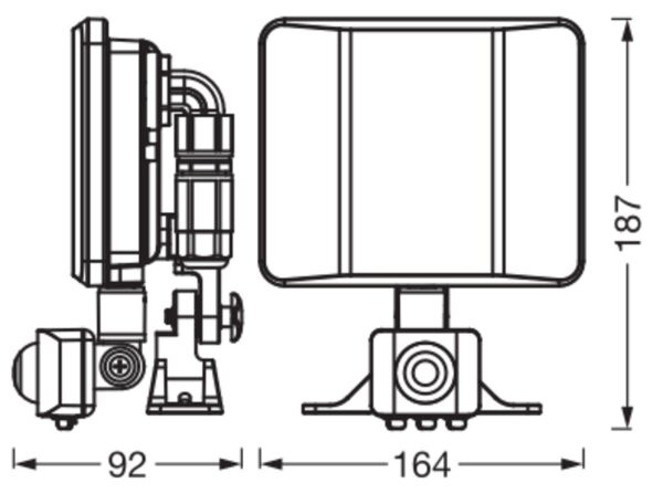 LED Außenstrahler Sensor Schwarz Aluminium 4000 K IP44
