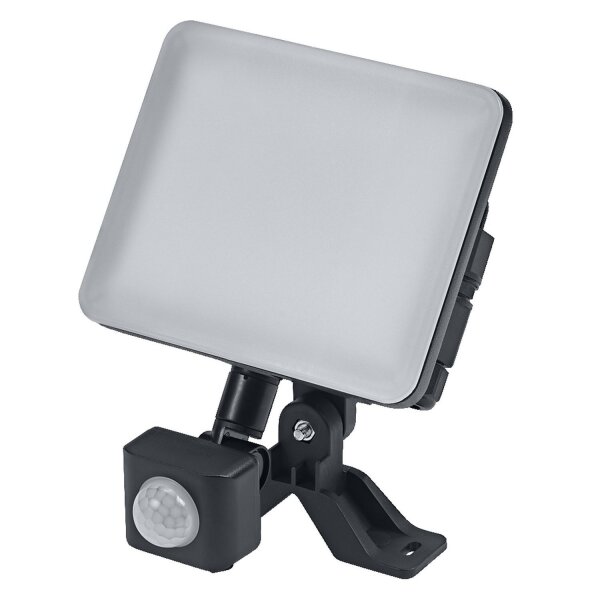 LED Außenstrahler Sensor Alu Schwarz 4000K IP44 B:13 cm